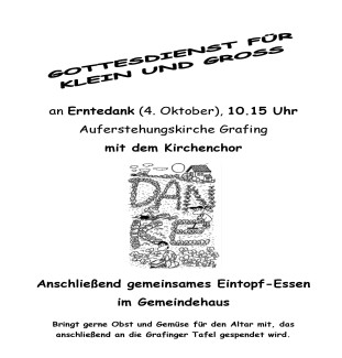 Erntedank-Gottesdienst für Klein und Groß