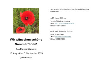 Sommerferien 2025
